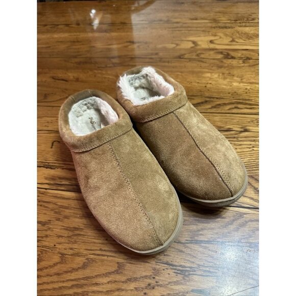 My Slipper Chestnut Leather Slip-On Slippers Mens Sz 10 - Picture 1 of 8